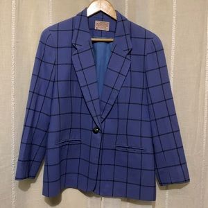 Pendleton Vintage blue plaid blazer